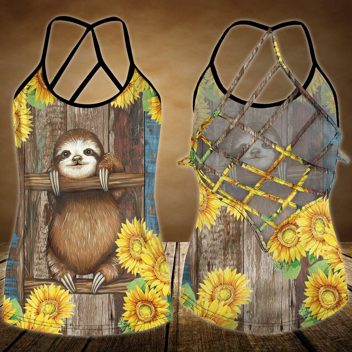 Sloth My Spirit Hollow Tank Top For Yoga Sessions And Summer Outings