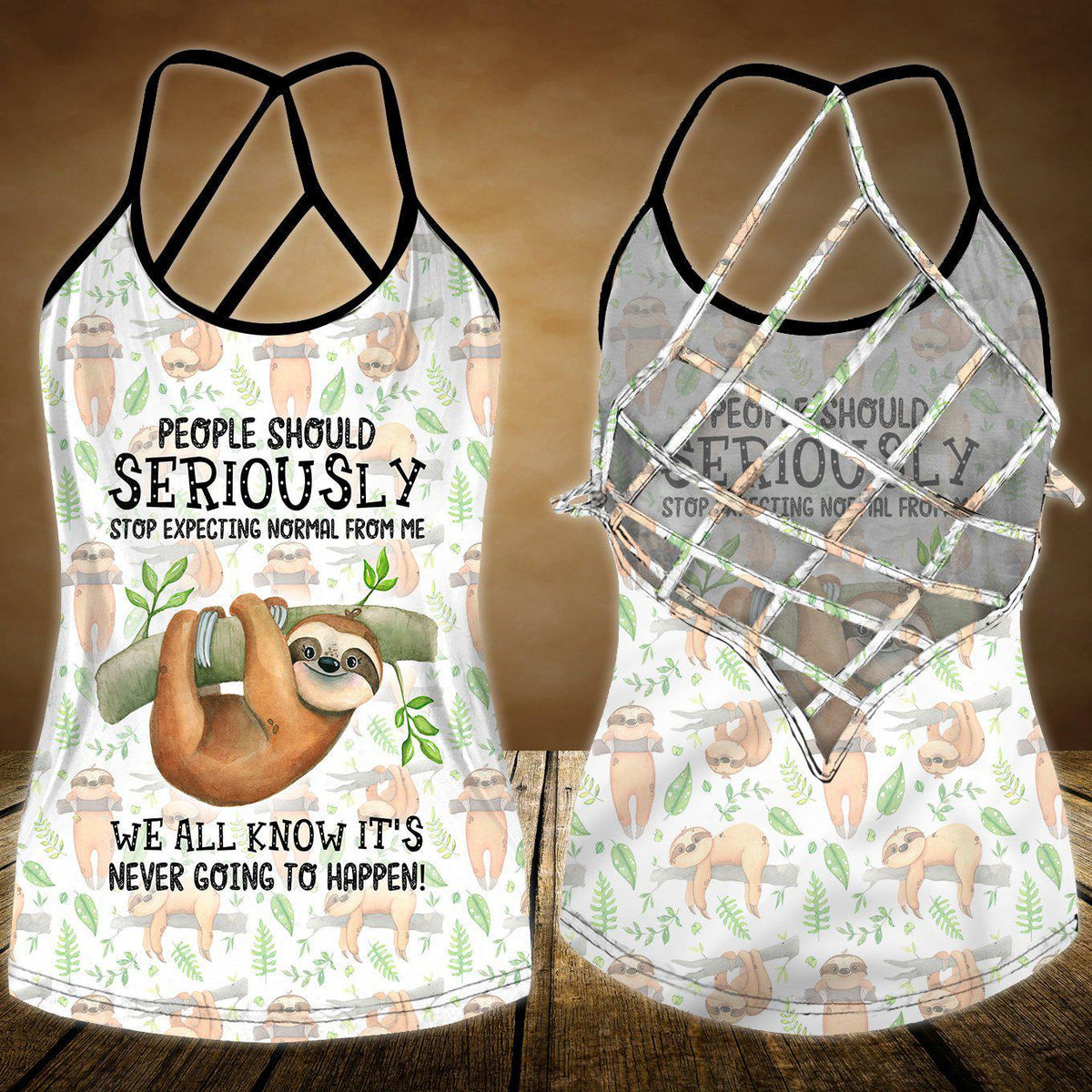 Sloth My Spirit Hollow Tank Top For Fitness Activities And Daily Wear