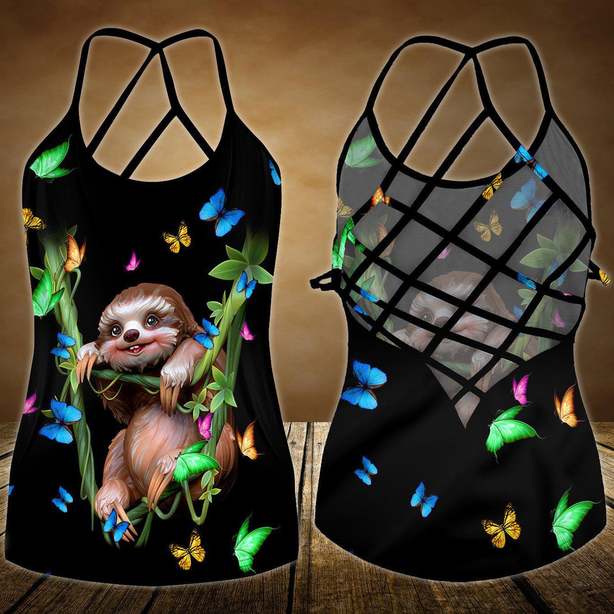 Sloth My Spirit Hollow Tank Top For Workout Classes And Relaxed Style