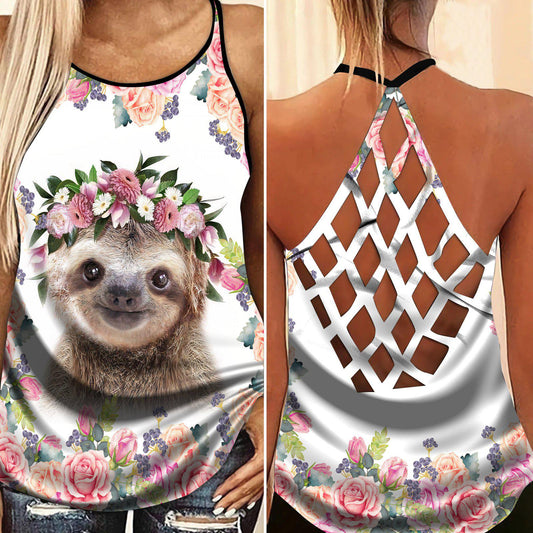 Sloth My Spirit Hollow Tank Top For Active Days And Vacation Wear