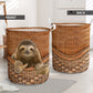 Sloth Rattan Texture Style Laundry Basket For Room Home Organizer
