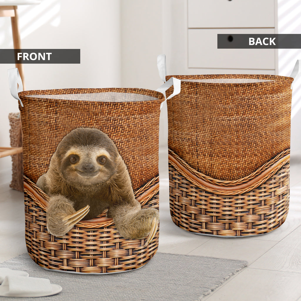 Sloth Rattan Texture Style Laundry Basket For Room Home Organizer