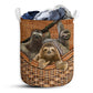 Sloths Rattan Texture Style Laundry Basket For Bathroom Bedroom Storage