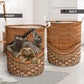 Sloths Rattan Texture Style Laundry Basket For Room Home Organizer