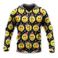 Smiling Face Santa Hat Hoodie For Holiday Parties Weekend Outings And Cheerful Gift Giving