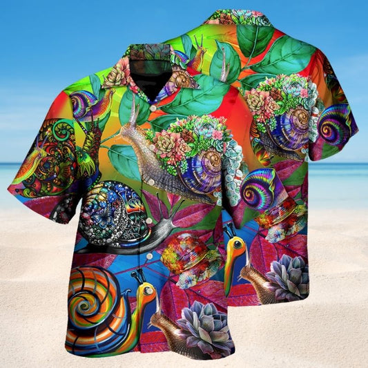 Snail I Am Slow Because I Like It Hawaiian Shirt For Summer Vacation Beach Travel And Relaxed Casual Wear