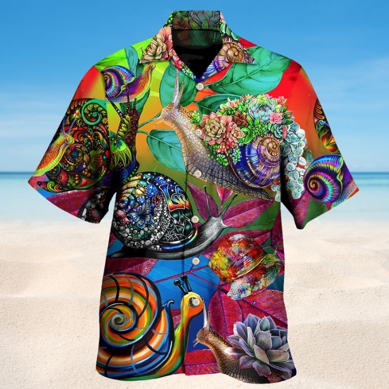 Snail I Am Slow Because I Like It Hawaiian Shirt For Summer Vacation Beach Travel And Relaxed Casual Wear