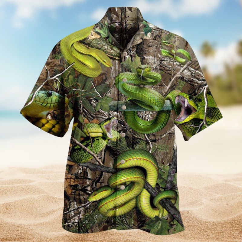 Snake Bites Hawaiian Shirt For Tropical Holidays, Outdoor Gatherings, And Everyday Comfort