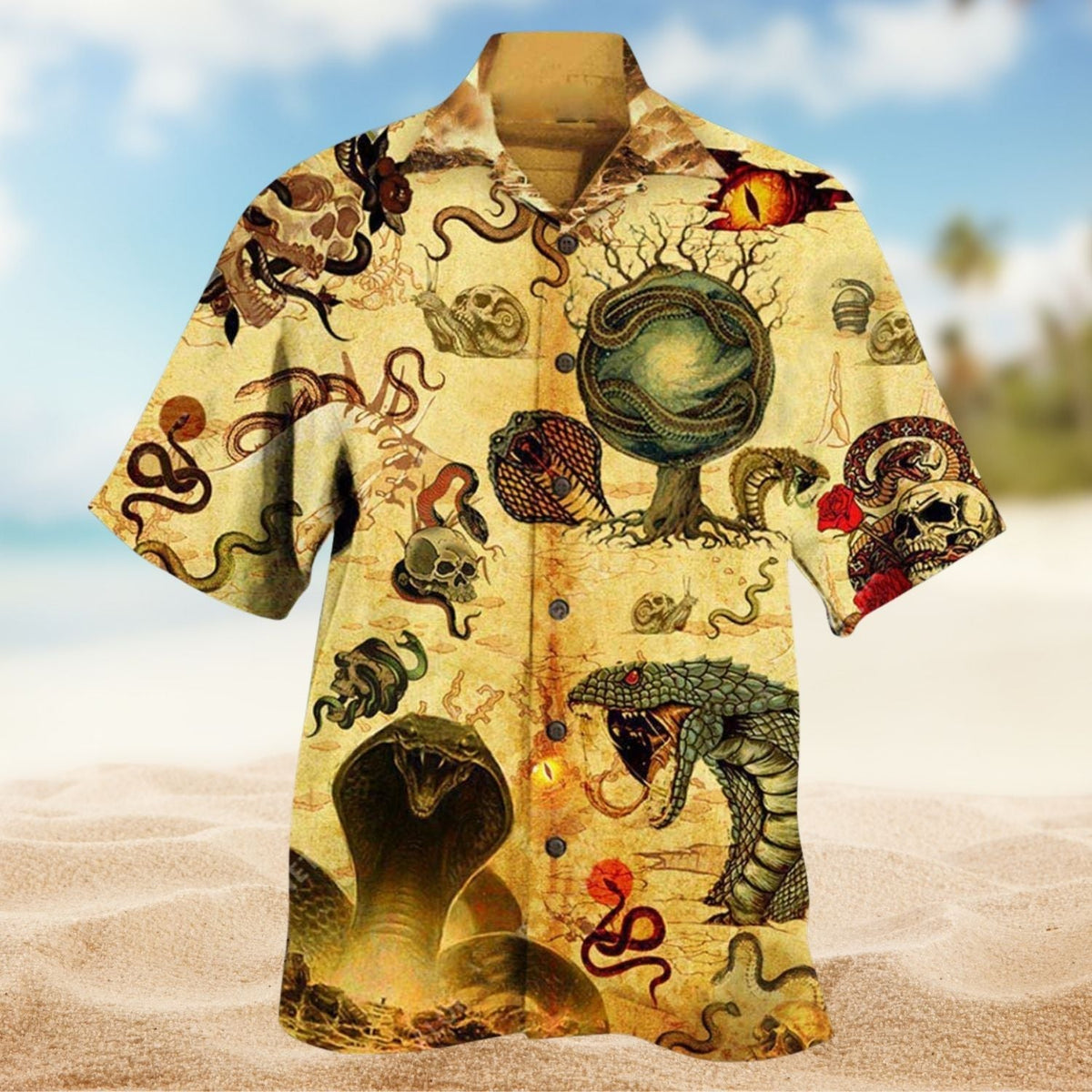 Snakes Bite Hawaiian Shirt For Coastal Travel, Casual Events, And Comfortable Summer Wear