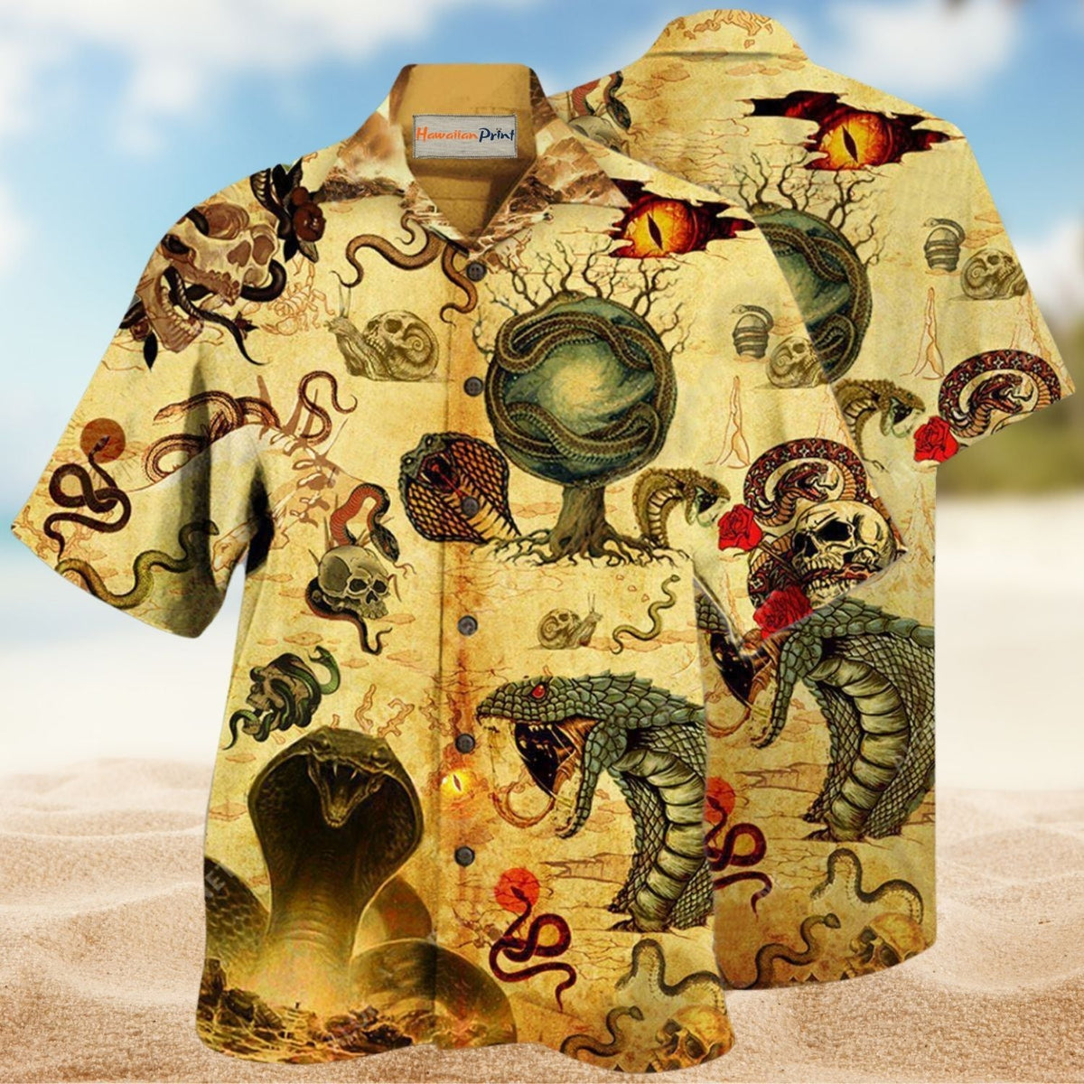 Snakes Bite Hawaiian Shirt For Coastal Travel, Casual Events, And Comfortable Summer Wear
