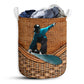 Snowboarding Rattan Texture Style Laundry Basket For Bathroom Bedroom Storage