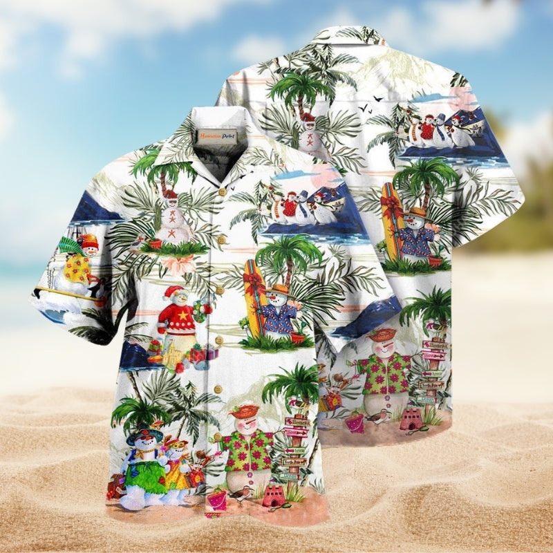 Snowman Amazing Style Hawaii Hawaiian Shirt For Summer Vacation Beach Travel And Relaxed Casual Wear
