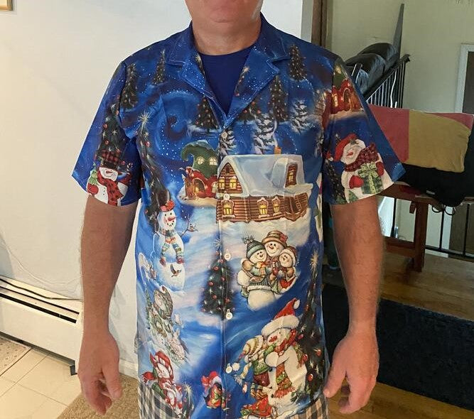 Snowman Chilling Snowmies Hawaiian Shirt Design Detail For Sunny Adventures And Casual Wear