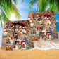 Snowman Couple Love Xmas Funny Hawaiian Print Beach Shorts For Festive Vacation Wear