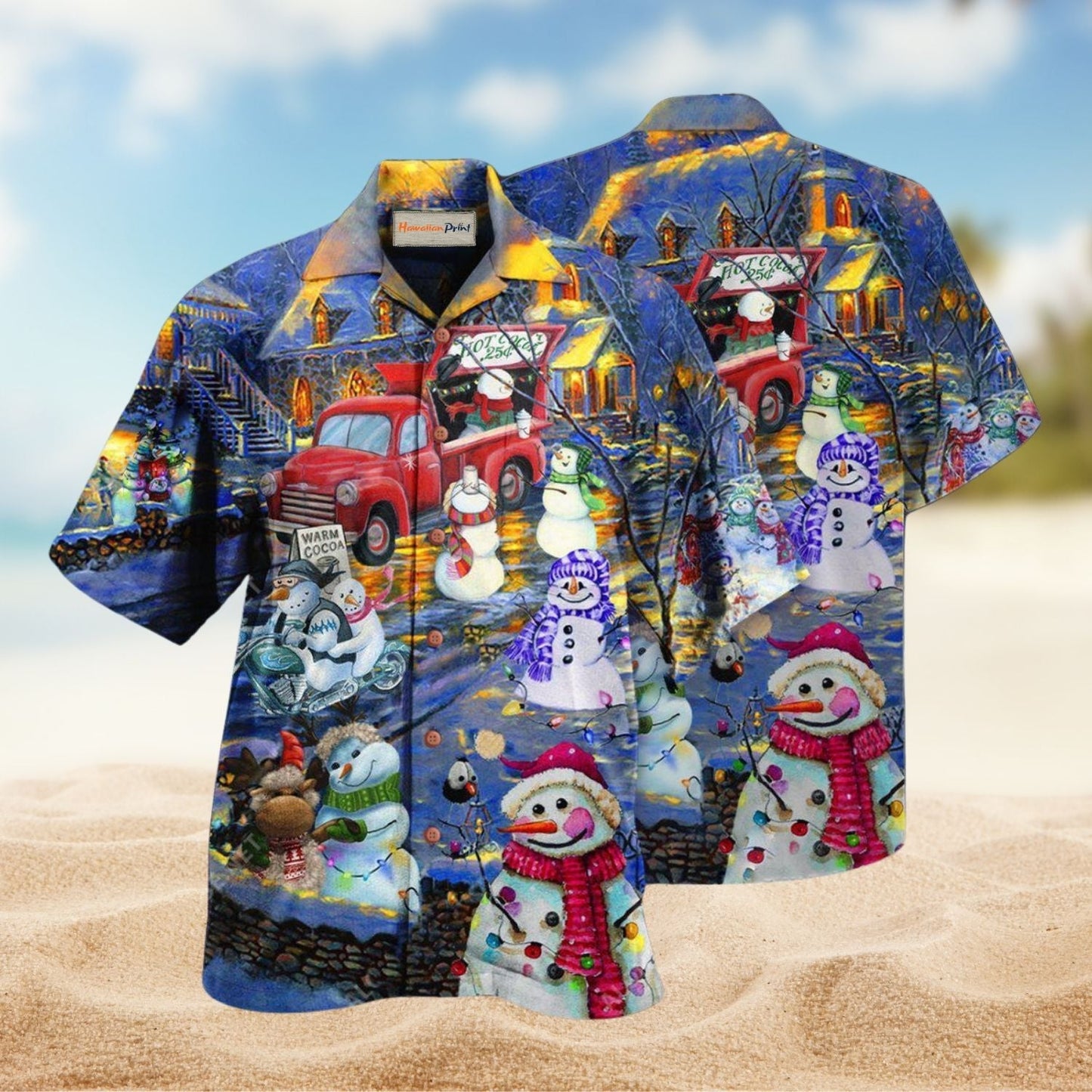 Snowman Love Will Never Melt Hawaiian Shirt For Summer Vacation Beach Travel And Relaxed Casual Wear