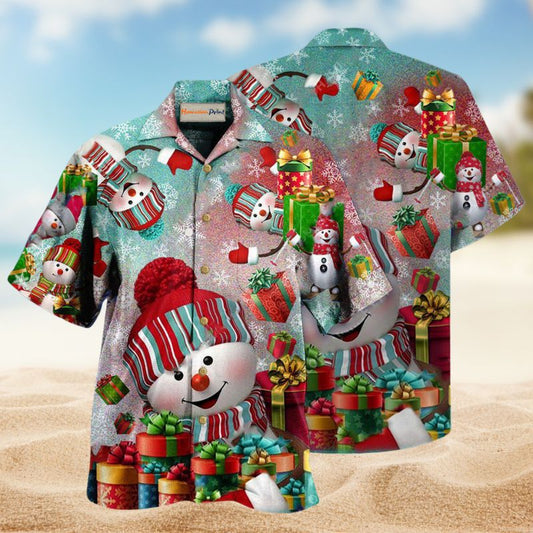 Snowman Merry Everything Happy Always Hawaiian Shirt For Summer Vacation Beach Travel And Relaxed Casual Wear