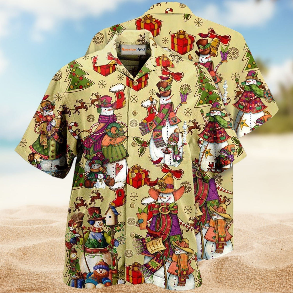 Snowman Snow Hawaiian Shirt For Beach Days, Summer Outings, And Thoughtful Gift Giving