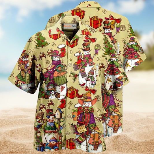 Snowman Snow Hawaiian Shirt For Beach Days, Summer Outings, And Thoughtful Gift Giving