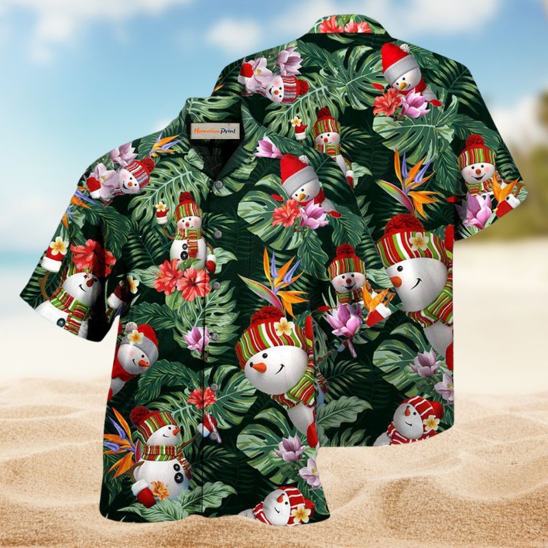 Snowman Stay Hawaiian Shirt For Summer Vacation, Beach Travel, And Casual Wear