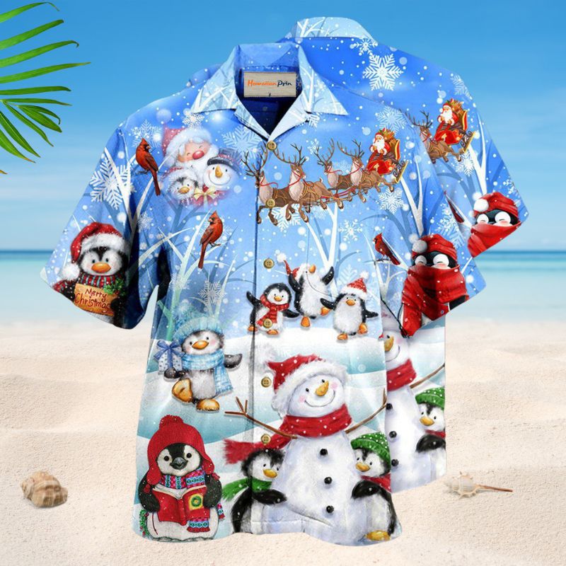 Snowman Wishing Cuteness Hawaiian Shirt For Resort Trips, Coastal Parties, And Warm Weather Style