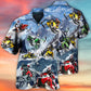 Snowmobile Ice Mountain Hawaiian Shirt Pattern Detail For Summer Holidays And Outdoor Fun
