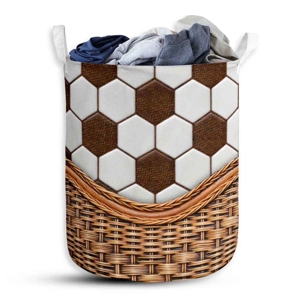 Soccer Rattan Texture Style Laundry Basket For Room Home Organizer