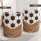 Soccer Rattan Texture Style Laundry Basket For Bathroom Bedroom Storage