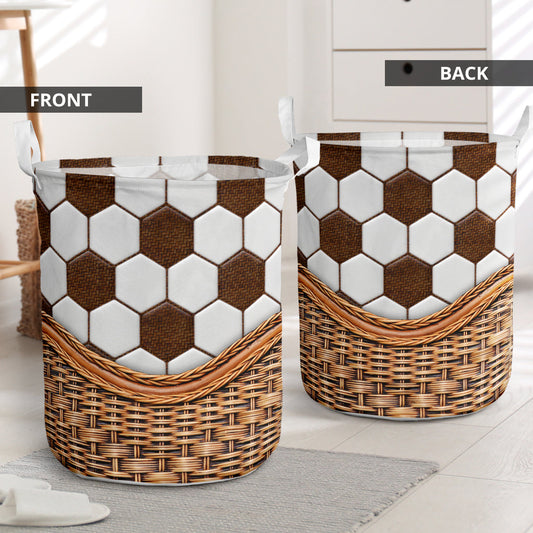 Soccer Rattan Texture Style Laundry Basket For Bathroom Bedroom Storage