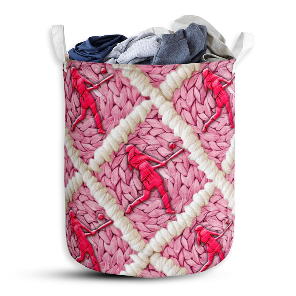 Softball Ceramic Pink Style Laundry Basket For Bathroom Bedroom Storage