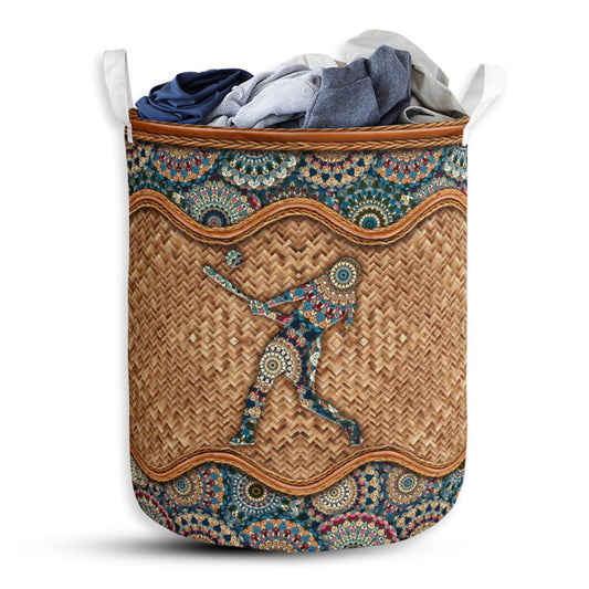 Softball Rattan Mandala Simple Laundry Basket For Bathroom Bedroom Storage