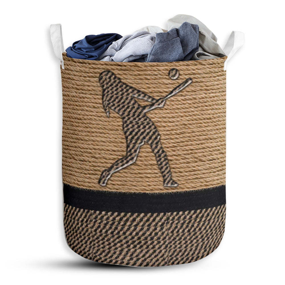 Softball Rope Wallpaper Brown Laundry Basket For Bathroom Bedroom Storage