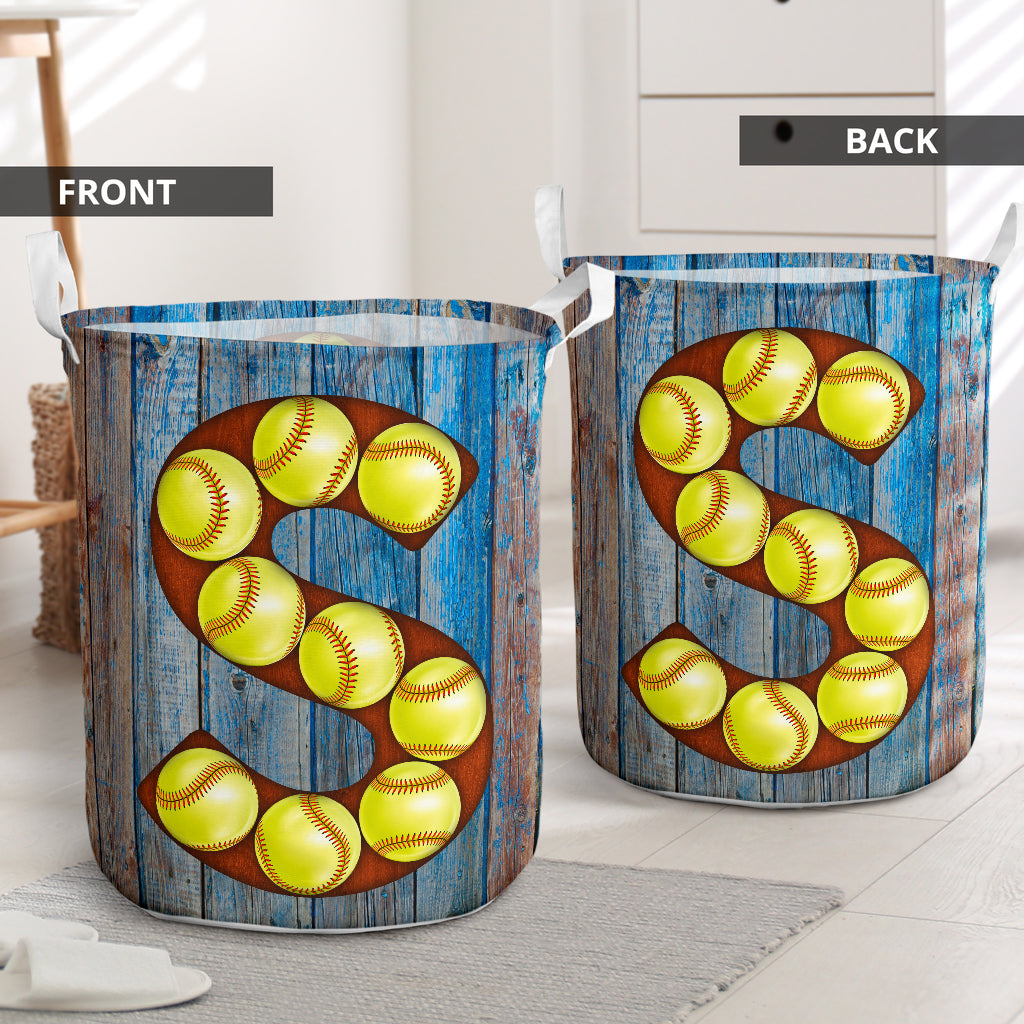 Softball Fully S Style Laundry Basket For Room Home Organizer