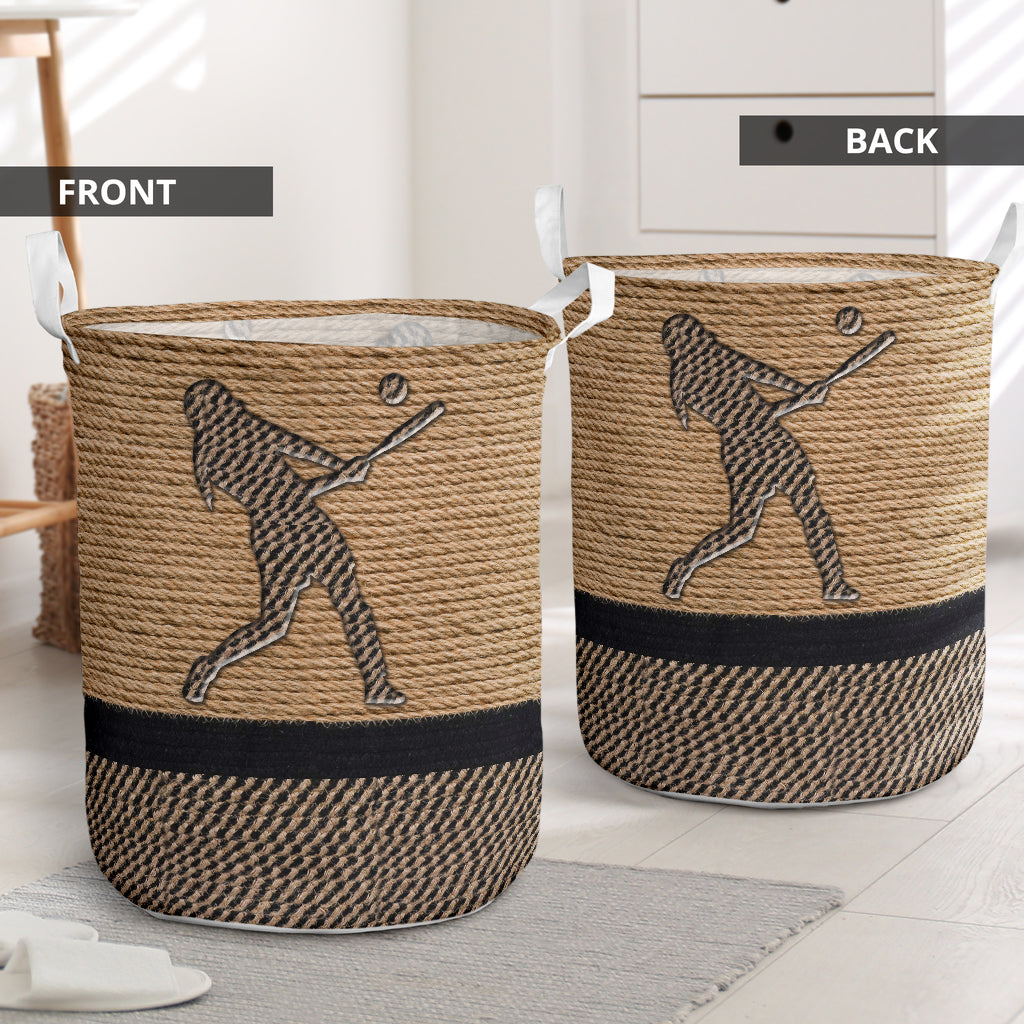 Softball Rope Wallpaper Brown Laundry Basket For Room Home Organizer
