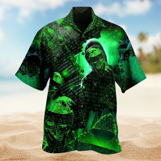 Patriotic Billiard Independence Hawaiian Shirt Button Front Artwork For Warm Weather Events