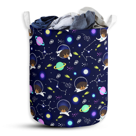 Dachshund Dog On Space Laundry Basket For Bathroom Bedroom Storage