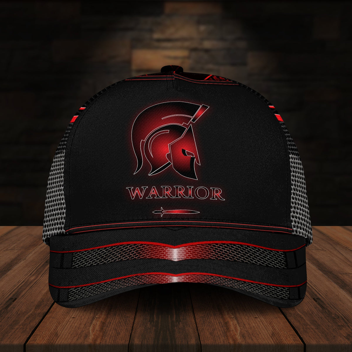 Spartan Warrior Black Red Classic Cap For Summer Vacations Parties And Outdoor Events