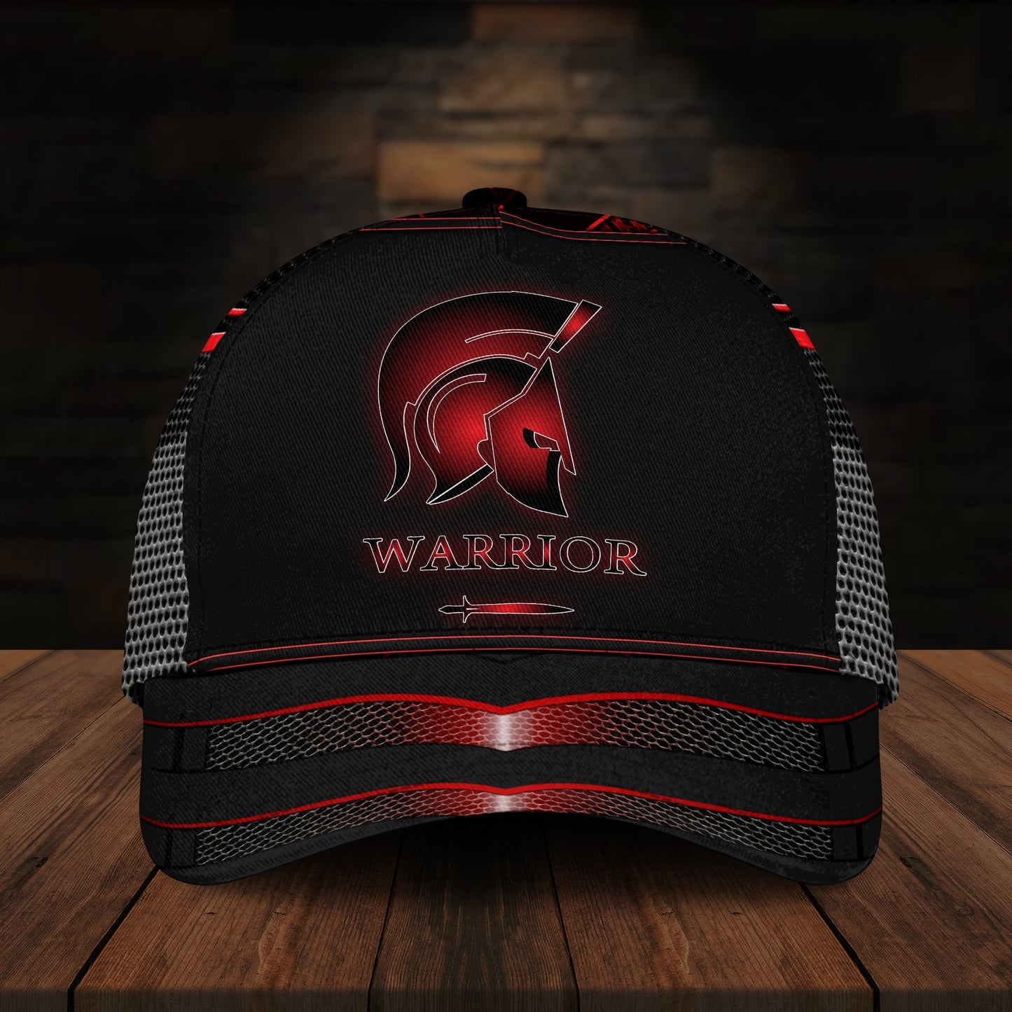 Spartan Warrior Black Red Classic Cap For Summer Vacations Parties And Outdoor Events