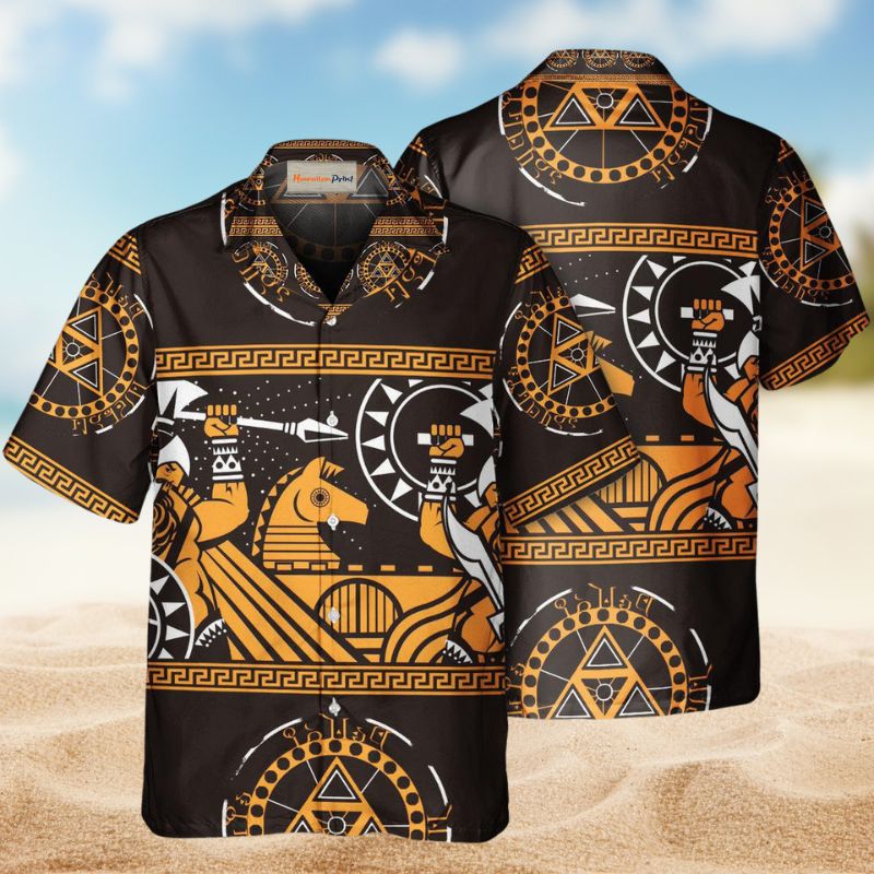 Classic Spartan Warriors Hawaiian Shirt For Island Vacations, Resort Wear, And Relaxed Seasonal Style