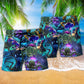 Spider Fantasy Beach Shorts Pattern Detail For Island Trips And Travel Ready Comfort