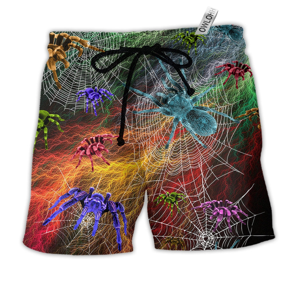 Spider Color Love Animals Hawaiian Print Beach Shorts For Beach Days And Casual Outdoor Wear