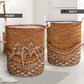 Spider Rattan Texture Style Laundry Basket For Room Home Organizer