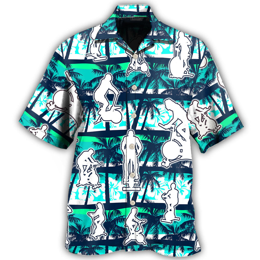 Spin Class Fitness Hawaiian Shirt For Coastal Travel, Casual Events, And Comfortable Summer Wear