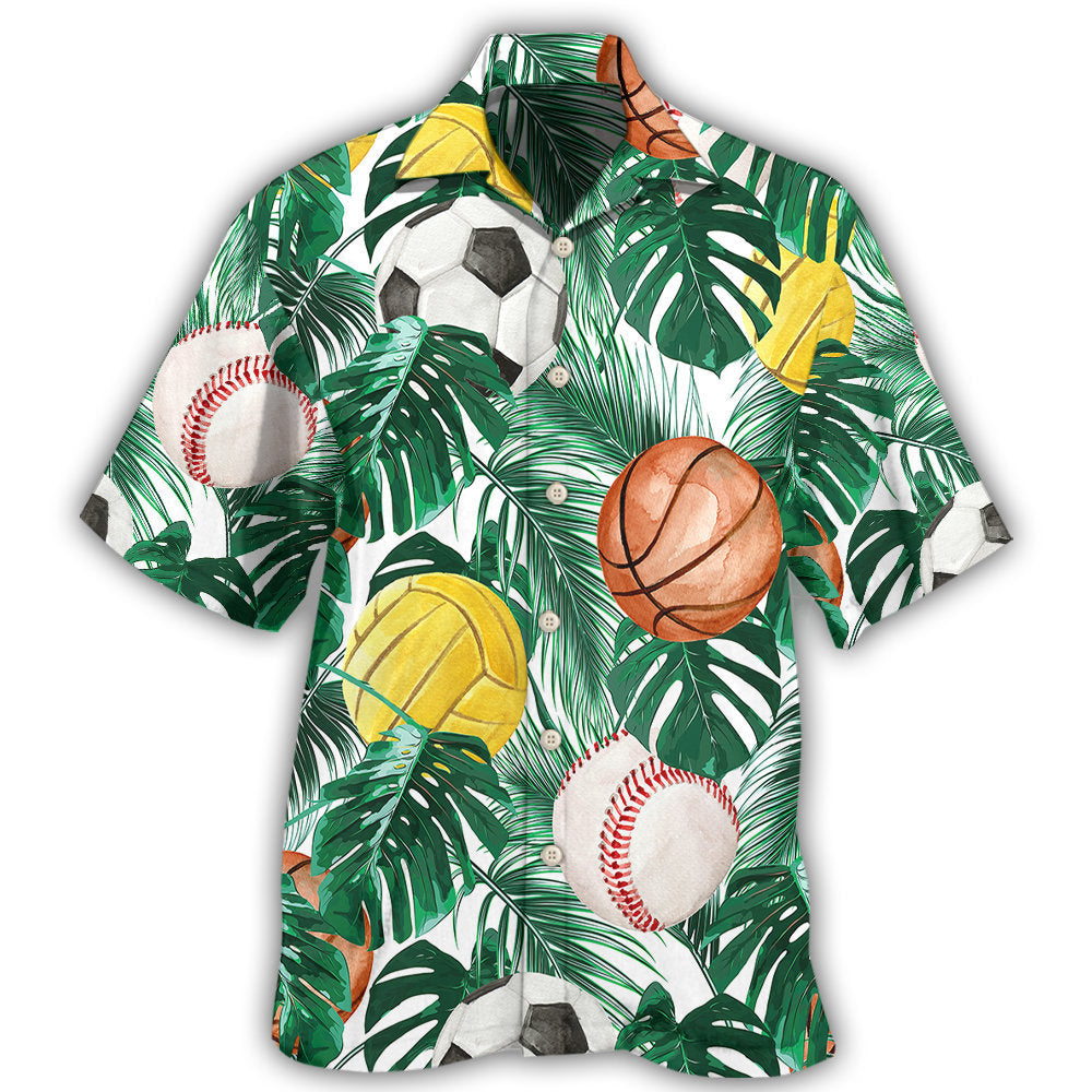 Creative Sports Ball Bat Fun Hawaiian Shirt For Costume Parties, Summer Travel, And Distinctive Casual Wear