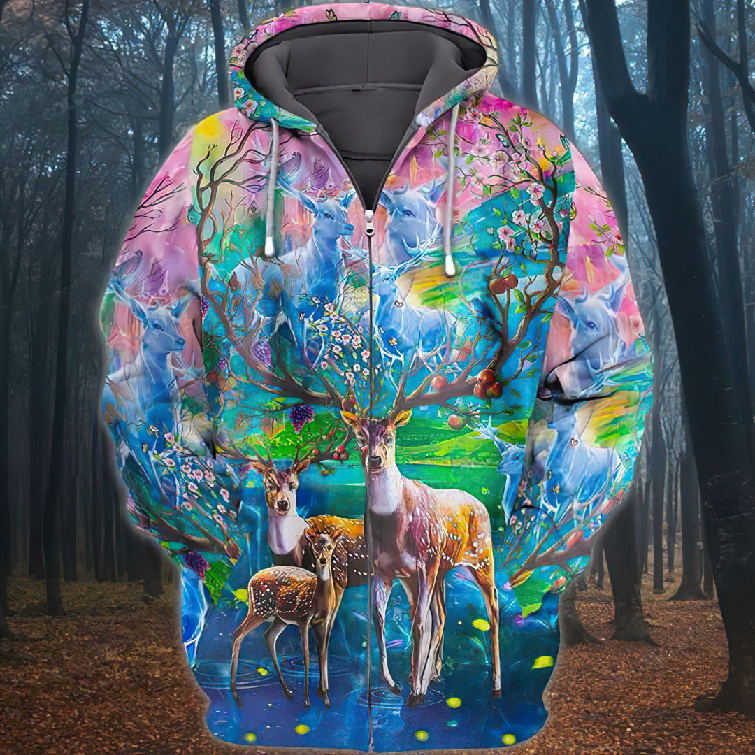 Spring Deer Nature Hoodie For Outdoor Events Country Style And Seasonal Gifting