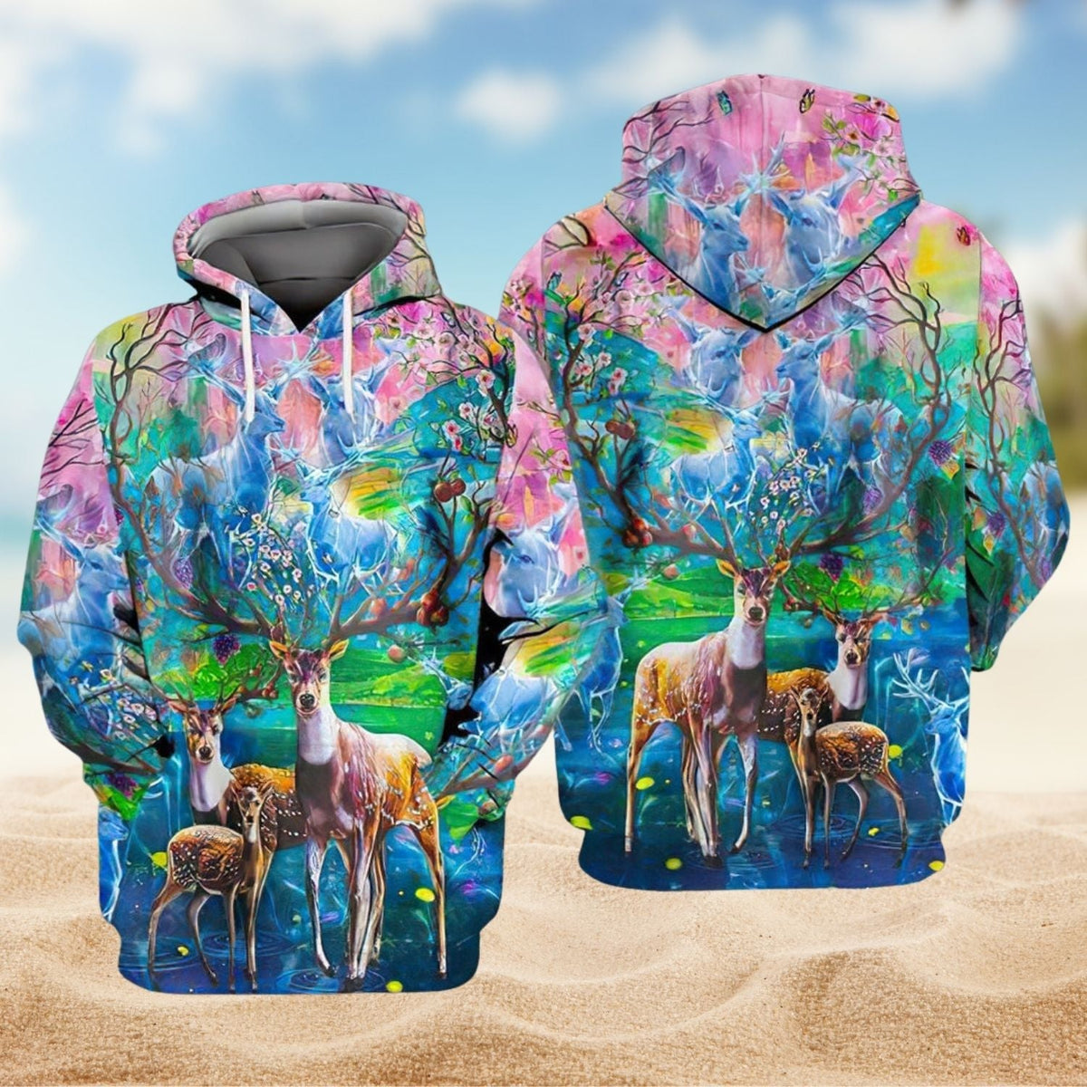 Spring Deer Nature Hoodie For Outdoor Events Country Style And Seasonal Gifting