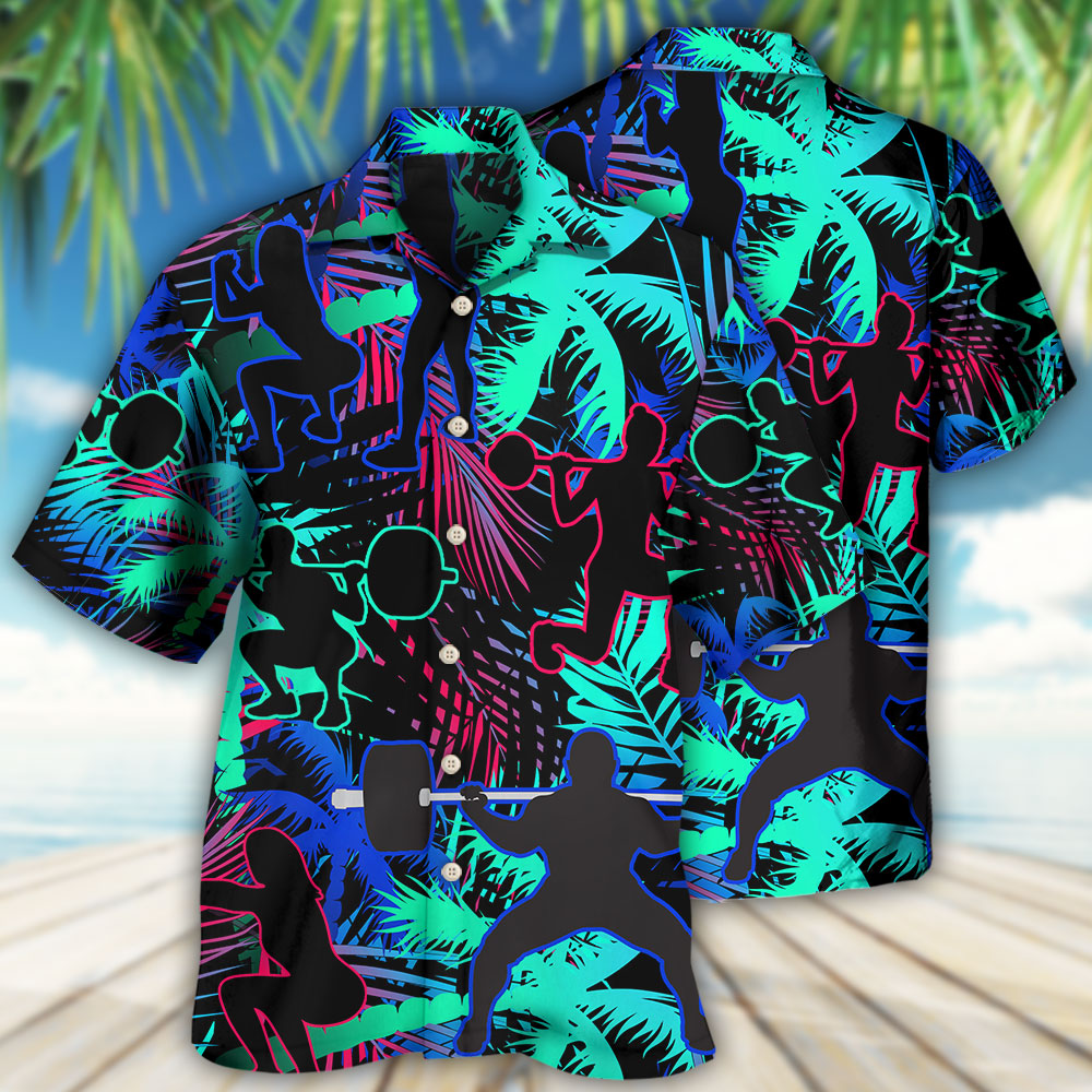 Tropical Squats Leaf Hawaiian Shirt For Summer Vacation And Beach Travel