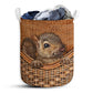 Squirrel Rattan Texture Style Laundry Basket For Bathroom Bedroom Storage
