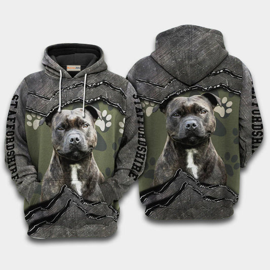 Staffordshire Bull Terrier Friend Hoodie For Casual Activities Seasonal Outings And Gift Ideas