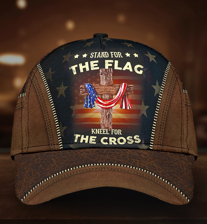 Stand For Flag Kneel For Cross Classic Cap For Relaxed Daily Style Vacations And Festival Wear