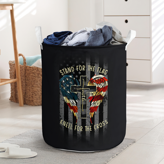 Stand For The Flag American Flag Faith Laundry Basket For Bathroom Bedroom Storage